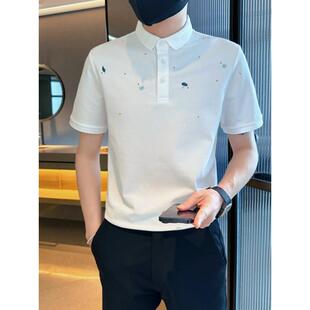 夏季大码短袖T恤男韩版潮流百搭翻领polo衫短袖t恤男装t616 p35