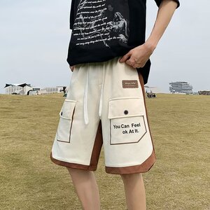 夏季五分裤男青少年工装短裤宽松日系中裤休闲运动裤dk241 p35图片