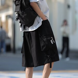 大口袋工装短裤2024夏季日系五分裤宽松休闲五分裤潮dk9039 p45图片