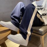 2024春季韩版卫裤男直筒百搭宽松拼接休闲运动裤男k110p40，男装休闲裤，星座204-6