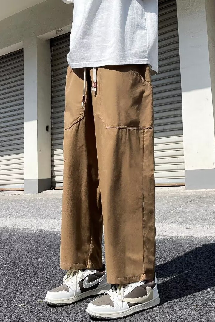 2024夏季休闲裤男潮牌高街宽松个性九分裤直筒阔腿裤k2906p40,男装休闲裤,星座204-6