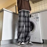 男休闲裤格子慵懒气质潮牌百搭流行宽松长裤k863p45，男装休闲裤，星座204-6