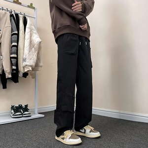 秋季美式直筒工装拉链装饰冲锋裤男高街运动裤潮k612 p50图片