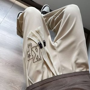 大码直筒裤男秋季潮牌运动长裤男美式百搭宽松休闲卫裤k207 p35图片