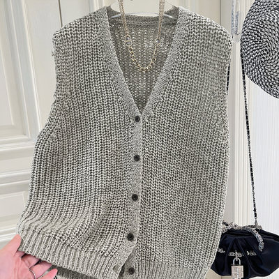 松弛感时尚洋气坎肩针织衫马甲