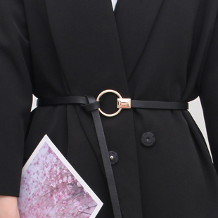 黑色打结配衬衫西装腰带女夏季细百搭时尚配连衣裙简约腰饰小皮带
