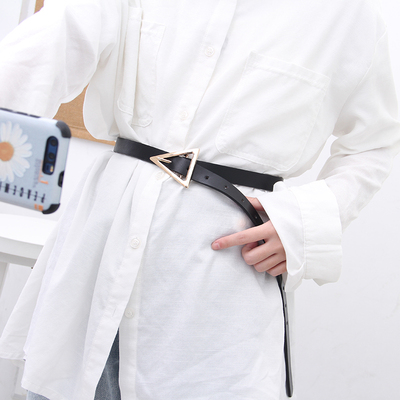 西装女士百搭风打结黑色细腰带