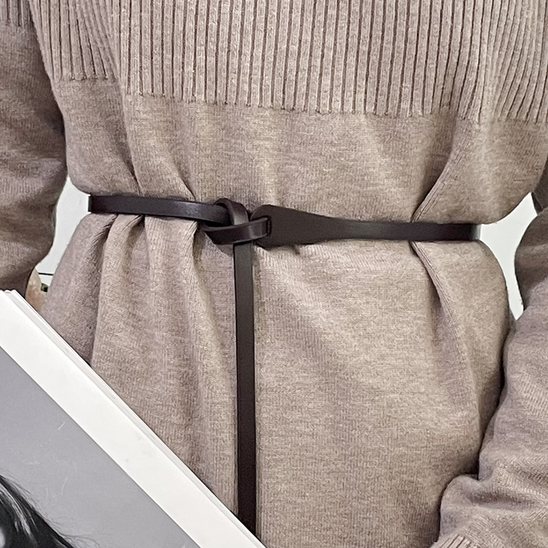 媛主儿女士打结PU细腰带