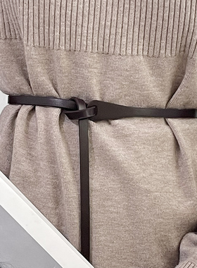 女士西装细腰带百搭打结装饰皮带时尚黑色配连衣裙子毛衣羽绒收腰