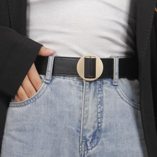 韩版 饰百搭大衣配连衣裙毛衣收腰腰封无孔皮带潮 气质宽腰带女士装