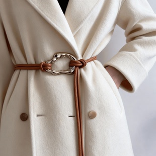 金属细腰带女百搭打结装 外套 饰皮带配饰搭配裙子大衣西装