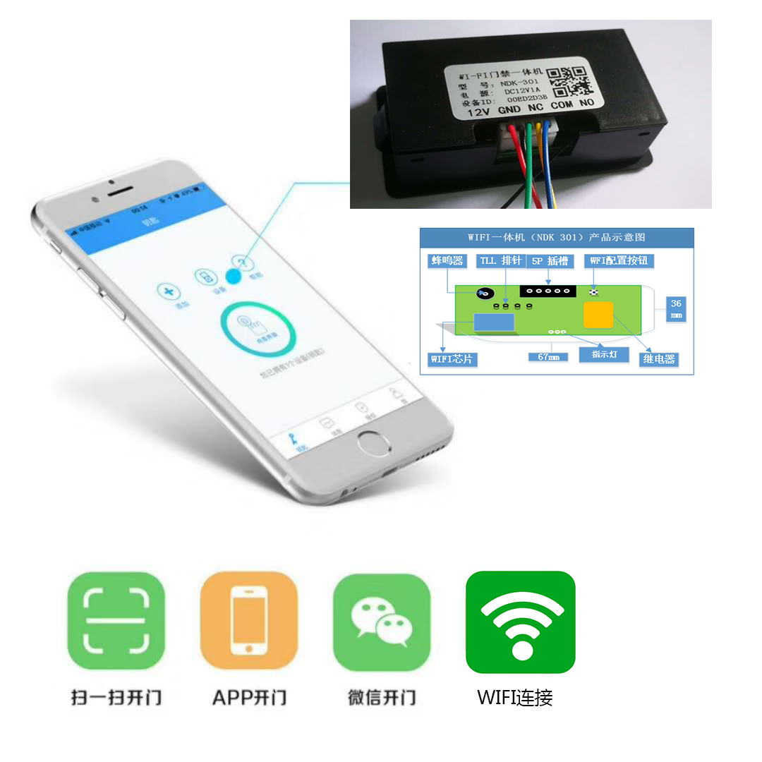 wifi门禁一体机二维码开门远程开门访客预约开门