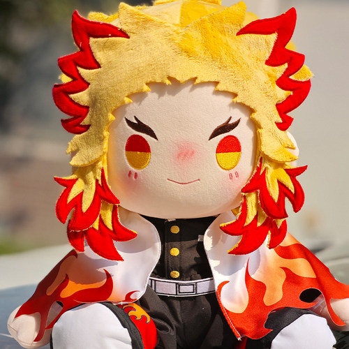 【布丁团】同人周边炎柱鬼灭炼狱杏寿郎棉花娃娃可爱礼物高约40cm