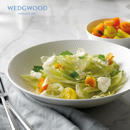 Wedgwood威基伍德Gio蜂巢骨瓷20.5/23.5cm汤盘热菜盘 纯色果斗碗