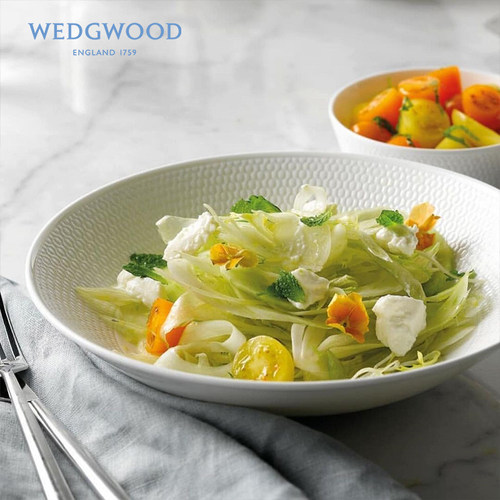 Wedgwood骨瓷纯色蜂巢深盘果碗