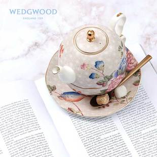 WEDGWOOD威基伍德杜鹃一人悦享子母壶套装 礼盒装 轻奢高级茶咖杯碟