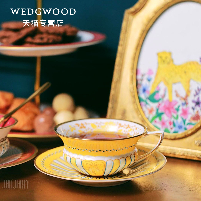 英国Wedgwood骨瓷黄丝带茶杯碟