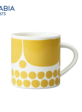 芬兰Arabia黄色星期天马克杯 圆波点简约ins风格咖啡茶水陶瓷水杯