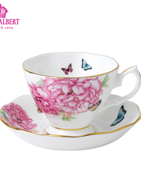 Royal Albert 皇家阿尔伯特系列 米兰达白色骨瓷1杯1碟 茶/咖杯碟