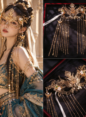 古风汉服流苏面帘遮脸蝴蝶面具