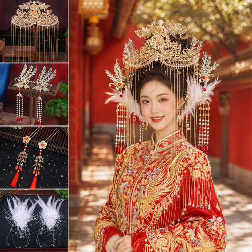 古风唐制汉服全套配饰发簪面帘