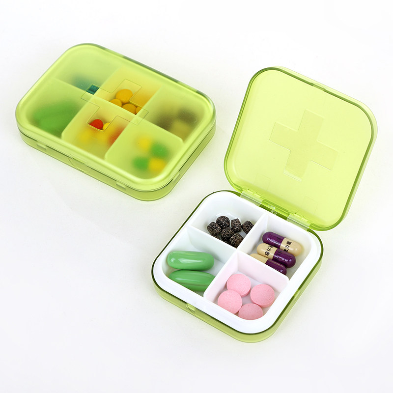 便携小药盒子随身分薬盒迷你药丸盒药品盒便携式药盒装药盒切药器