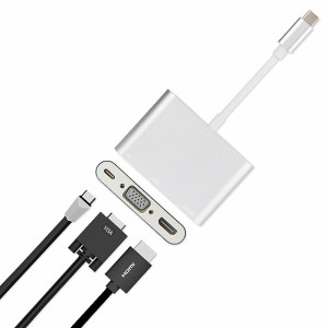 久宇 拓展坞微软Surface Go2转换器USB-C扩展坞微软GO/Book2平板笔记本电脑HUB转接VGA投影仪显示器HDMI电视