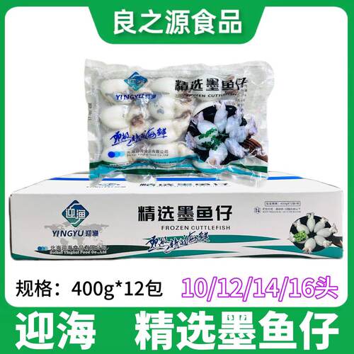 迎海墨鱼仔冰冻小墨鱼整箱12包