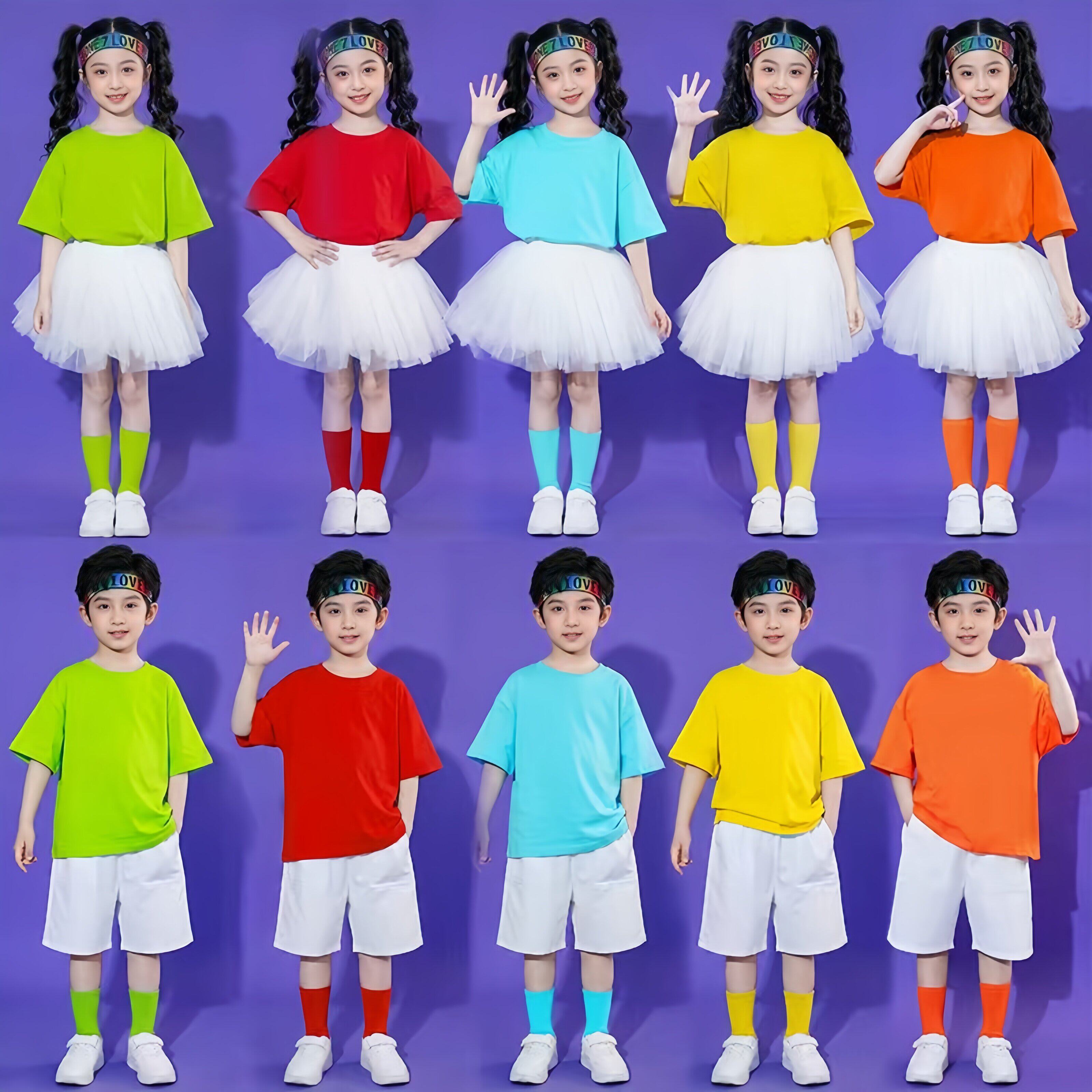 六一儿童节啦啦队演出服小学生糖儿童演出服
