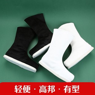 舞台演出古代男靴古风 子黑色布鞋 男童汉服靴子儿童古装 布靴戏剧鞋