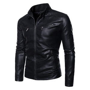 皮衣外套春秋冬季新款男装韩版潮流皮夹克休闲冬装上衣PY04P75图片