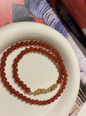 红玛瑙绿玉髓虎眼石锁骨链