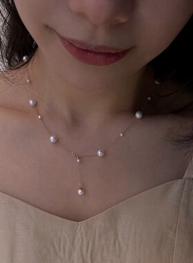 法式满天星珍珠项链轻奢小众高级感s925纯银项链饰品女高级感配饰