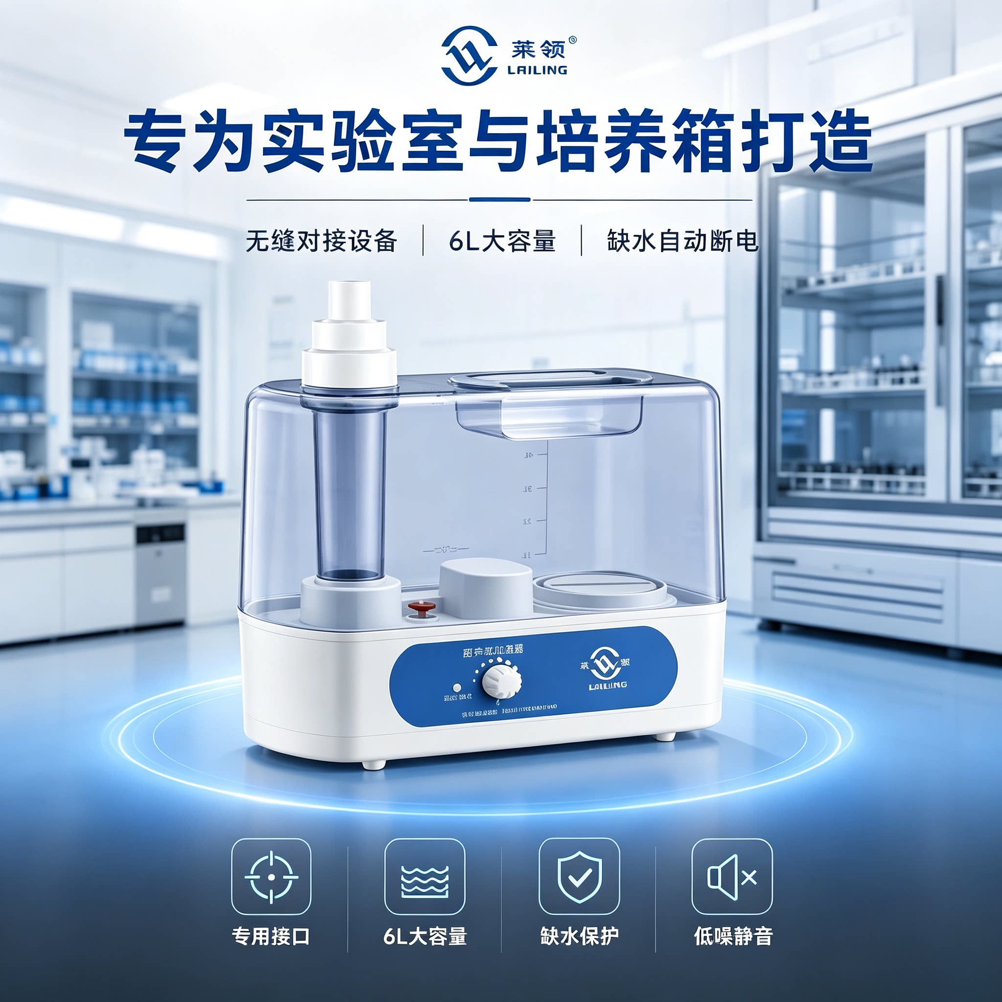 莱领6升标养室加湿器实验保温箱培养商用超声波增湿器家用回潮机