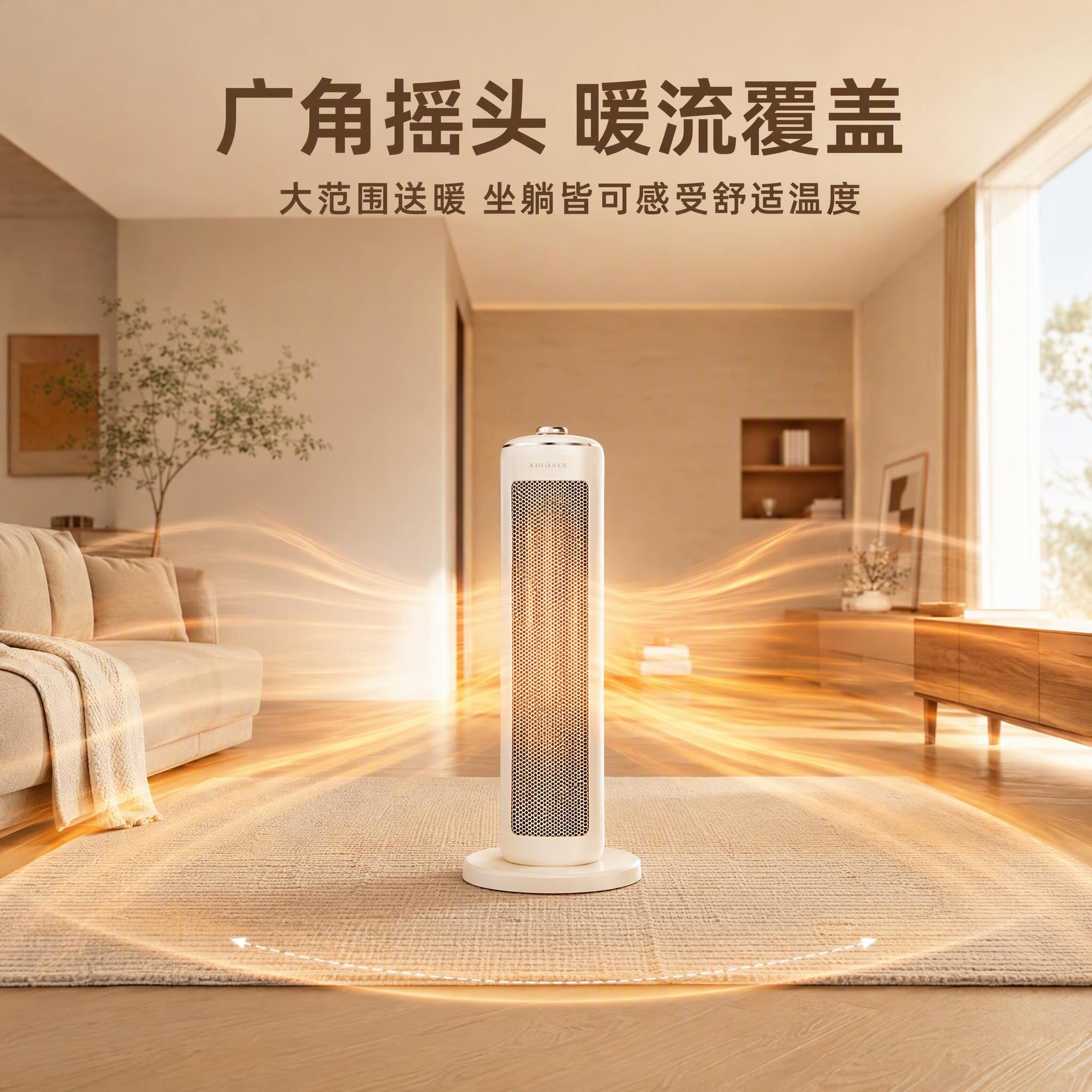 艾美特暖风机PTC陶瓷速热取暖器家用立式取暖器 HP21-K28
