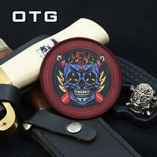 拾月战术 敢死队幸运骷髅士气章 墨西哥亡灵节风格军迷魔术贴