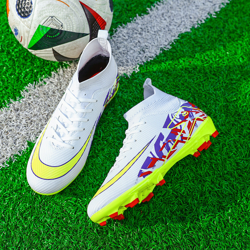 2026年新品刺客高帮男女长钉AG足球鞋儿童碎钉足球鞋中学生训练鞋