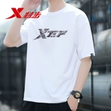 Xtep, осенняя быстросохнущая футболка с коротким рукавом, дышащий хлопковый спортивный костюм, свободный крой