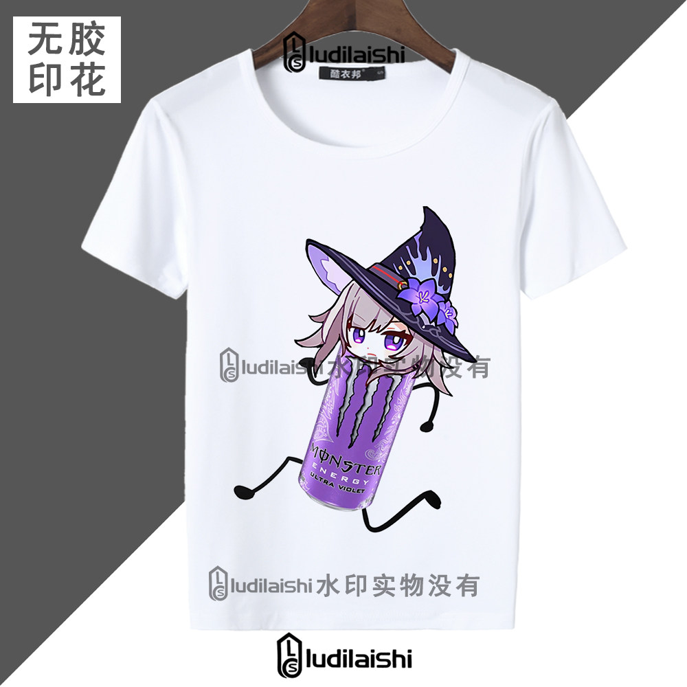 夏李款男女圆领短袖上衣服崩坏星穹铁道遐蝶魔爪小人头像搞笑T恤