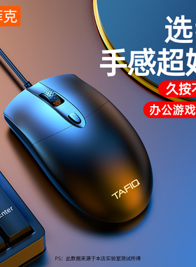 鼠标有线USB静音无声家用办公台式笔记本电脑男女商务电竞游戏鸡