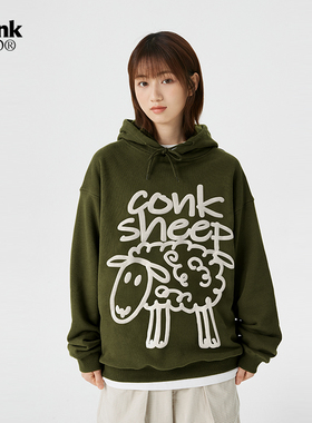 conklab可可羊发泡连帽卫衣男春秋季ins潮牌宽松情侣帽衫休闲上衣