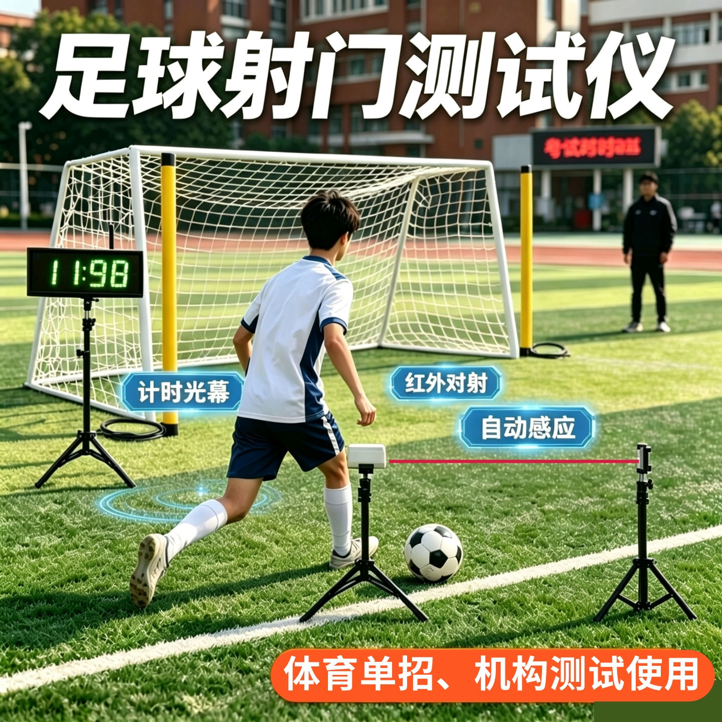 杰昌体育足球单招运球绕杆测试仪