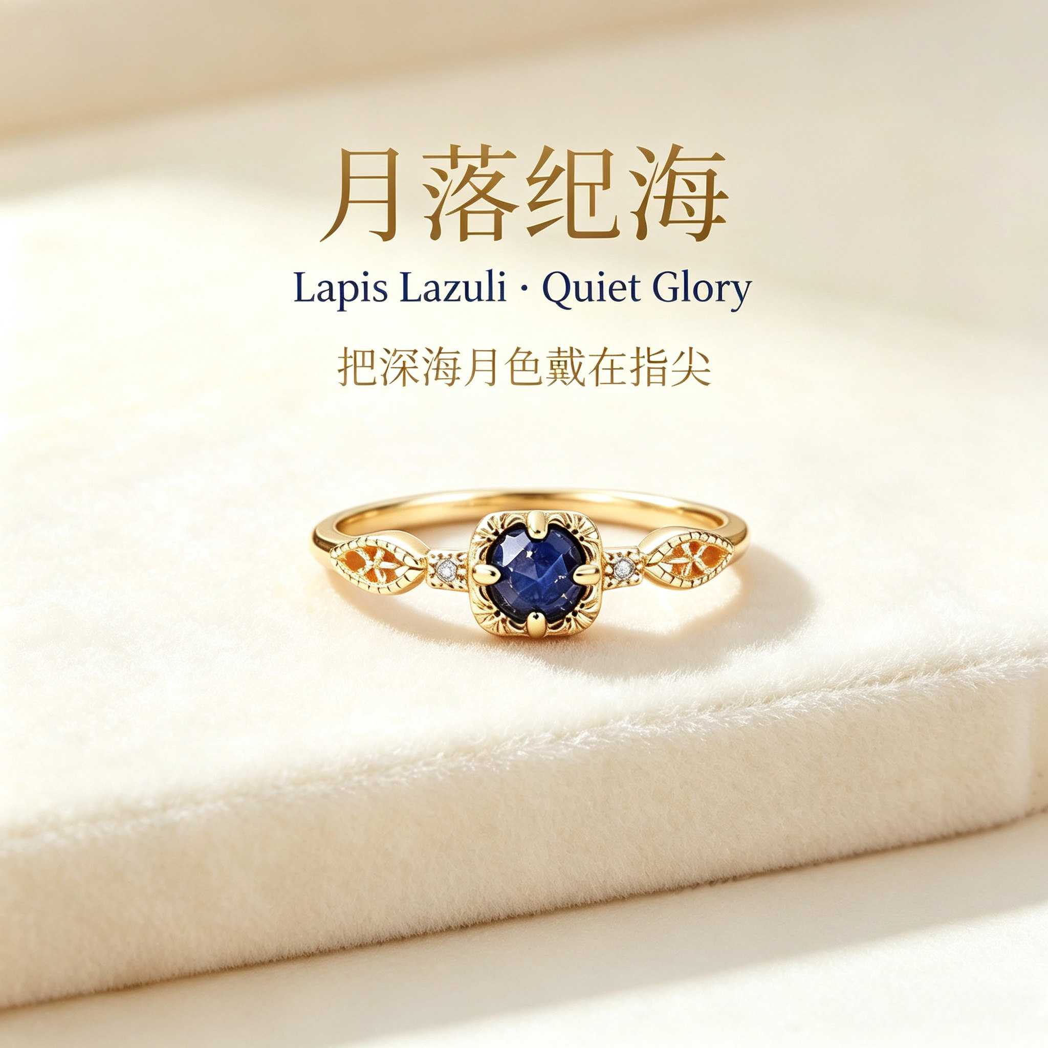 复古轻奢s925银青金石戒指