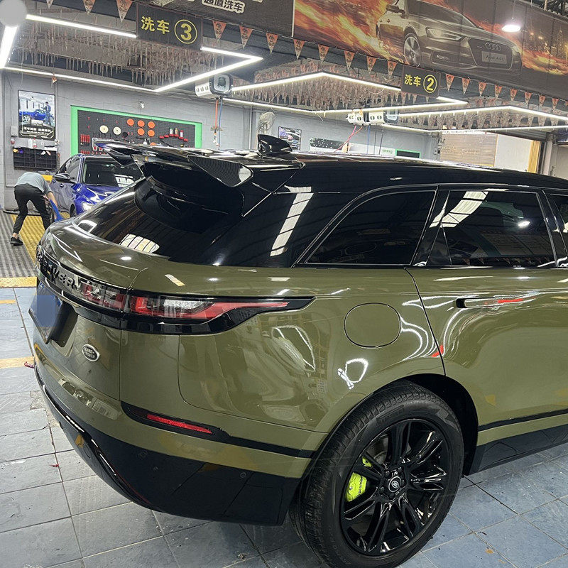 揽胜尾翼ABS烤漆免打孔碳纤纹