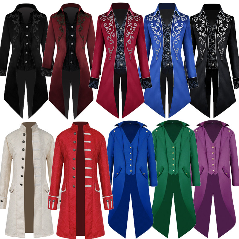 中世纪服装欧洲燕尾服年会演出服圣诞节舞台男款欧美复古朋克服装