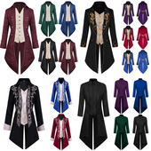 外套男 cos长款 中世纪服装 复古朋克蒸汽大衣宫廷燕尾服欧美哥特式