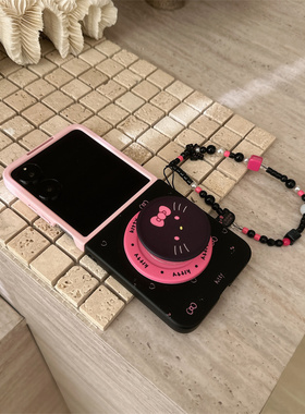 黑粉凯蒂磁吸适用小米mix2手机壳三星Zflip7华为Pocket折叠荣耀OPPO FindN3摩托罗拉razr60新款PuraX保护套5