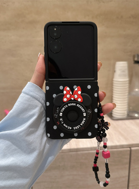 波点米妮适用小米mix2手机壳三星Zflip7华为Pocket折叠荣耀OPPO FindN3摩托罗拉razr60带磁吸支架PuraX保护套