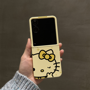 黄结凯蒂适用小米mix2手机壳卡通三星Zflip7华为Pocket折叠荣耀OPPO PuraX保护套5 FindN3摩托罗拉razr60新款