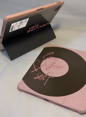 sonun 粉色碟片2025新款iPad11保护壳适用苹果air6/5/4透明10.2寸Pro12.9/13亚克力mini7平板套卡通带笔槽8